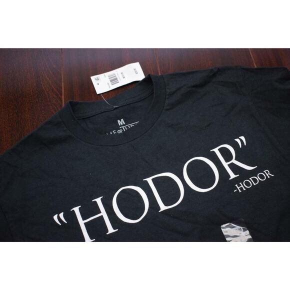 34501 New Mens Game of Thrones HODOR Black Slim Fit T Shirt Size Medium - Picture 6 of 8